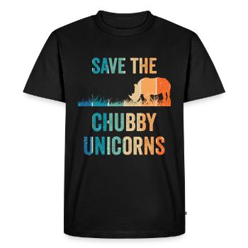Save The Chubby Unicorns Vintage Rhino - T-shirt Premium bio Homme - noir - Devant - Nico (187cm)