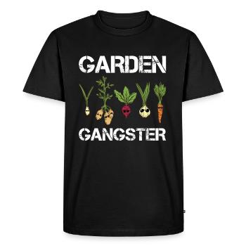 Garden Gangster Cool Hobby Gardener Vegetables - Men's Premium Organic T-Shirt - black - Front - Nico (187cm)
