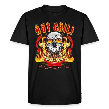 Hot Chili Spicy Food BBQ - Men's Premium Organic T-Shirt - black - Front - Nico (187cm)