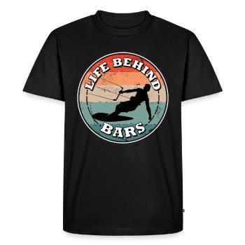 Kitesurfer Kitesurfing Kiteboarding Surfer - Men's Premium Organic T-Shirt - black - Front - Nico (187cm)