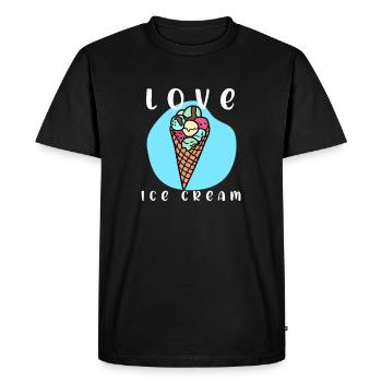 Glaçons amour - T-shirt Premium bio Homme - noir - Devant - Nico (187cm)