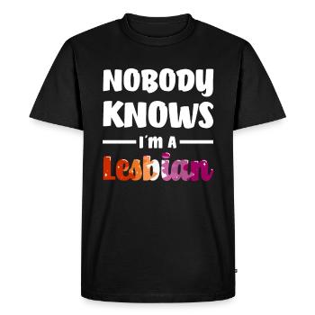 Lesbiennes LGBT Gay Pride LGBTQ Gay - T-shirt Premium bio Homme - noir - Devant - Nico (187cm)