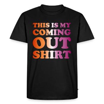 Lesbe Coming Out LGBTQ Lesbisch LGBT - Männer Premium Bio T-Shirt - Schwarz - Vorne - Nico (187cm)