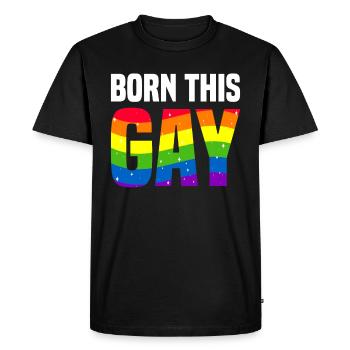 Né cette Gay Gay Pride LGBTQ - T-shirt Premium bio Homme - noir - Devant - Nico (187cm)