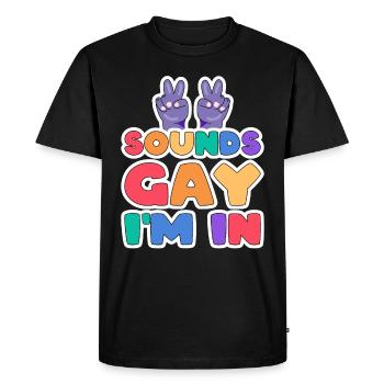 Gay Sounds Gay I'm In Gay LGBTQ - T-shirt Premium bio Homme - noir - Devant - Nico (187cm)