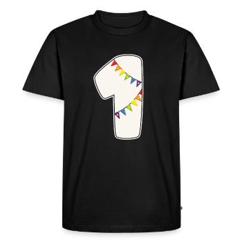 1 Birthday 1 Year Number 1 Girl Rainbow - Men's Premium Organic T-Shirt - black - Front - Nico (187cm)