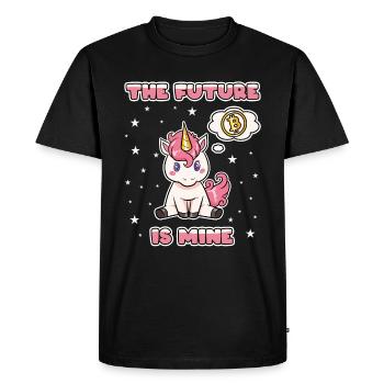 Unicorn Bitcoin Finance Crypto BTC Baby Funny - Men's Premium Organic T-Shirt - black - Front - Nico (187cm)