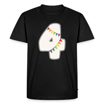 4 anniversaire 4 ans nombre 4 fille arc-en-ciel - T-shirt Premium bio Homme - noir - Devant - Nico (187cm)