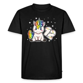 Unicorn 12 Birthday 12 Years Rainbow Girl - Men's Premium Organic T-Shirt - black - Front - Nico (187cm)
