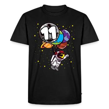11 anniversaire astronaute 11 ans planètes spatiales - T-shirt Premium bio Homme - noir - Devant - Nico (187cm)