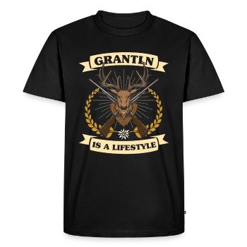Grantln Is A Lifestyle Grantler Bayern Dialecte - T-shirt Premium bio Homme - noir - Devant - Nico (187cm)