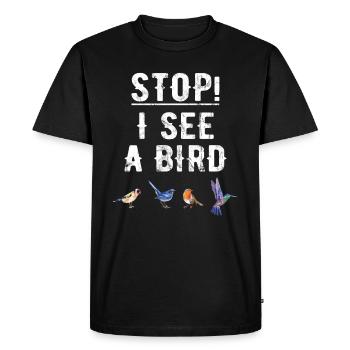 Jumelles d'observation des oiseaux Illustration - T-shirt Premium bio Homme - noir - Devant - Nico (187cm)