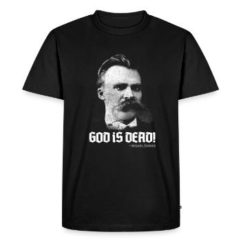 GOD IS DEAD FRIEDRICH NIETZSCHE QUOTE PHILOSOPHERS - Men's Premium Organic T-Shirt - black - Front - Nico (187cm)