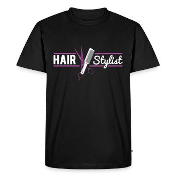 Coiffeur Coiffeur Coiffeur Coiffeur Coiffeurs - T-shirt Premium bio Homme - noir - Devant - Nico (187cm)
