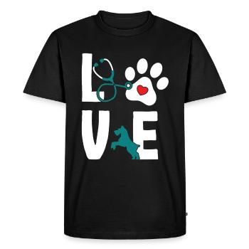 Amour Vétérinaire Vétérinaire Vétérinaire - T-shirt Premium bio Homme - noir - Devant - Nico (187cm)