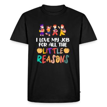 I Love My Job For All The Little Reasons Teacher - Men's Premium Organic T-Shirt - black - Front - Nico (187cm)