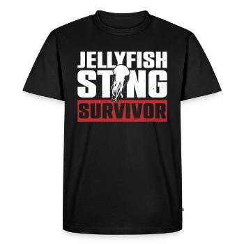 Survivant de la piqûre de méduse - Qualle Medusa - T-shirt Premium bio Homme - noir - Devant - Nico (187cm)