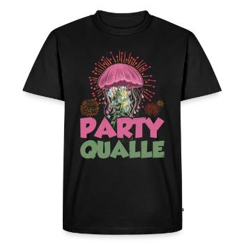 Party Jellyfish - Méduse Méduse Créature Marine - T-shirt Premium bio Homme - noir - Devant - Nico (187cm)