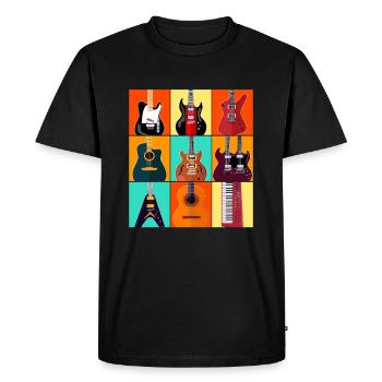 Guitar Guitarist Retro Musician Guitar Player - Men's Premium Organic T-Shirt - black - Front - Nico (187cm)