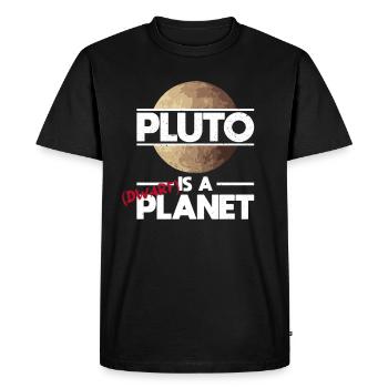 Pluto Is A (Dwarf) Planet - Pluto Planet Space - Men's Premium Organic T-Shirt - black - Front - Nico (187cm)