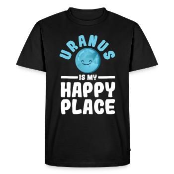 Uranus est mon endroit heureux - Uranus Planet Space - T-shirt Premium bio Homme - noir - Devant - Nico (187cm)