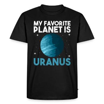 Ma planète préférée est Uranus - Uranus Planet - T-shirt Premium bio Homme - noir - Devant - Nico (187cm)