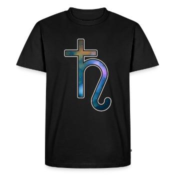 Saturne Signe d’astrologie Espace Système solaire - T-shirt Premium bio Homme - noir - Devant - Nico (187cm)