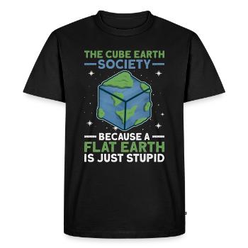 The Cube Earth Society - Planète Terre Espace - T-shirt Premium bio Homme - noir - Devant - Nico (187cm)