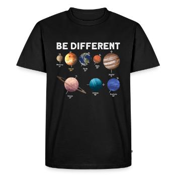 Be Different - Venus Planet Solar System - Men's Premium Organic T-Shirt - black - Front - Nico (187cm)