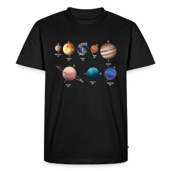 Planet Rotation Solar System Space - Men's Premium Organic T-Shirt - black - Front - Nico (187cm)
