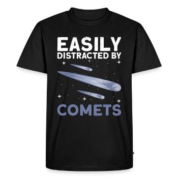 Facilement distrait par les comètes - Comet Tail Star - T-shirt Premium bio Homme - noir - Devant - Nico (187cm)