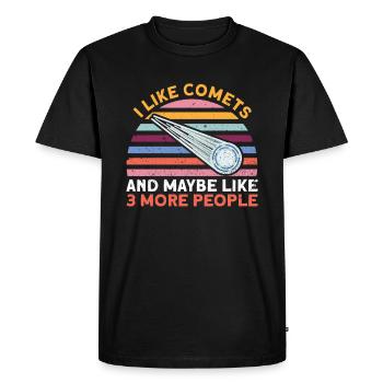 J’aime les comètes et peut-être comme 3 autres personnes - Comet - T-shirt Premium bio Homme - noir - Devant - Nico (187cm)