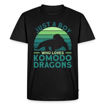 Just A Boy Who Loves Komodo Dragons - Komodo dragon - Men's Premium Organic T-Shirt - black - Front - Nico (187cm)