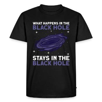 Ce qui se passe dans le trou noir reste dans le noir - T-shirt Premium bio Homme - noir - Devant - Nico (187cm)