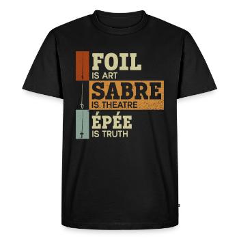 Floret est Art Sabre Theater Degen est la vérité - T-shirt Premium bio Homme - noir - Devant - Nico (187cm)