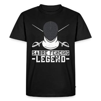 Légende de l’escrime sabre - Escrimeur d’escrime sabre - T-shirt Premium bio Homme - noir - Devant - Nico (187cm)