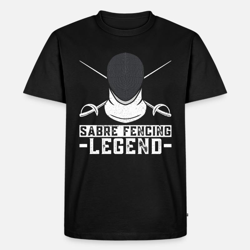 Säbelfecht-Legende - Säbelfecht-Fechter - Männer Premium Bio T-Shirt - Schwarz