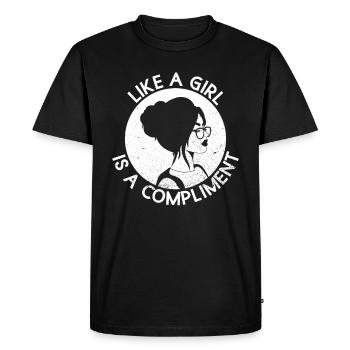 Like A Girl Is A Compliment - Feminism - Men's Premium Organic T-Shirt - black - Front - Nico (187cm)