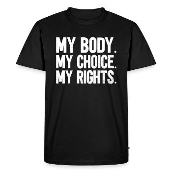 Droits des femmes Féminisme Féministe Autonomisation des femmes - T-shirt Premium bio Homme - noir - Devant - Nico (187cm)