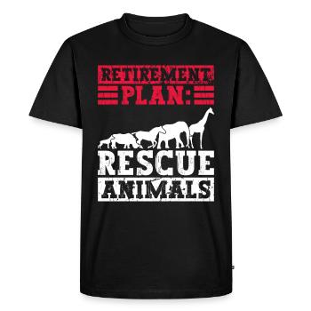 Plan de retraite : Sauver des animaux - Défenseur des droits des animaux - T-shirt Premium bio Homme - noir - Devant - Nico (187cm)