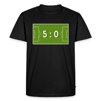 5 : 0 - 50 anniversaire 50 ans de football - T-shirt Premium bio Homme - noir - Devant - Nico (187cm)