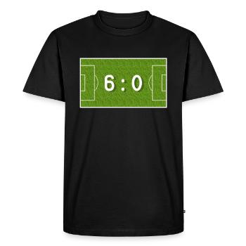 6 : 0 - 60 anniversaire 60 ans de football - T-shirt Premium bio Homme - noir - Devant - Nico (187cm)