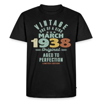 March 1938 - 85 years old - 85th birthday - Men's Premium Organic T-Shirt - black - Front - Nico (187cm)