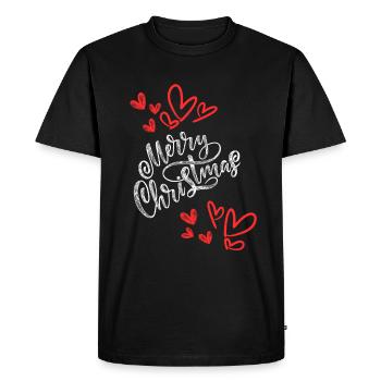 Joyeux Noël du fond du cœur - T-shirt Premium bio Homme - noir - Devant - Nico (187cm)