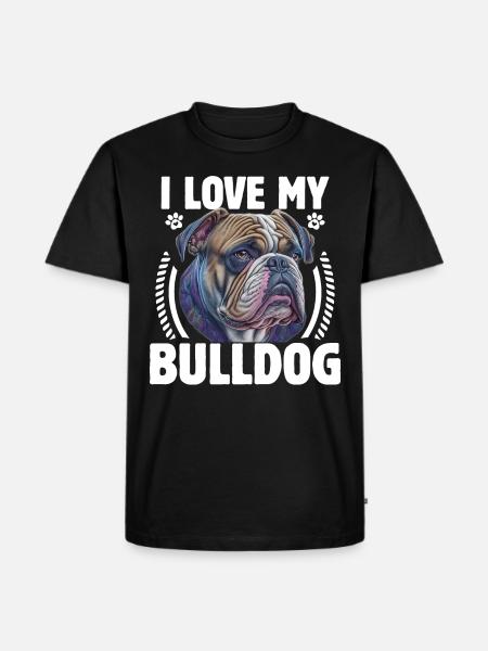 I Love My English Bulldog - Men's Premium Organic T-Shirt - black
