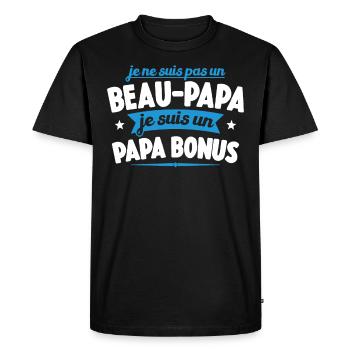 Je Ne Suis Pas Un Beau-papa Je Suis Un Papa Bonus - T-shirt Premium bio Homme - noir - Devant - Nico (187cm)