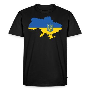 Ukraine - Men's Premium Organic T-Shirt - black - Front - Nico (187cm)