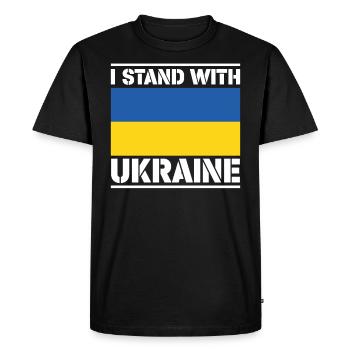 Je suis avec l'Ukraine I Stand With Ukraine - T-shirt Premium bio Homme - noir - Devant - Nico (187cm)