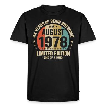 44 Years Of Being Awesome Since August 1978 - Men's Premium Organic T-Shirt - black - Front - Nico (187cm)