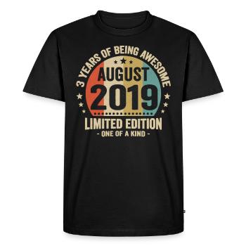 3 Years Of Being Awesome Since August 2019 - Men's Premium Organic T-Shirt - black - Front - Nico (187cm)